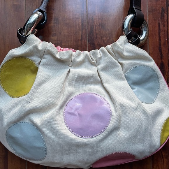 Vintage MOSCHINO Polka Dot Bag 💜💙💛 - Picture 3 of 11